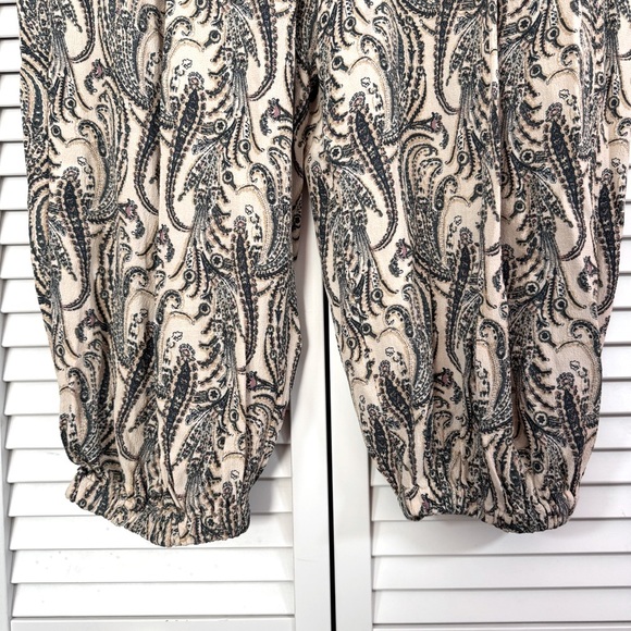 Anthropologie Paisley Harem Balloon Pants High Rise Elastic Hem Size Medium - Picture 8 of 13